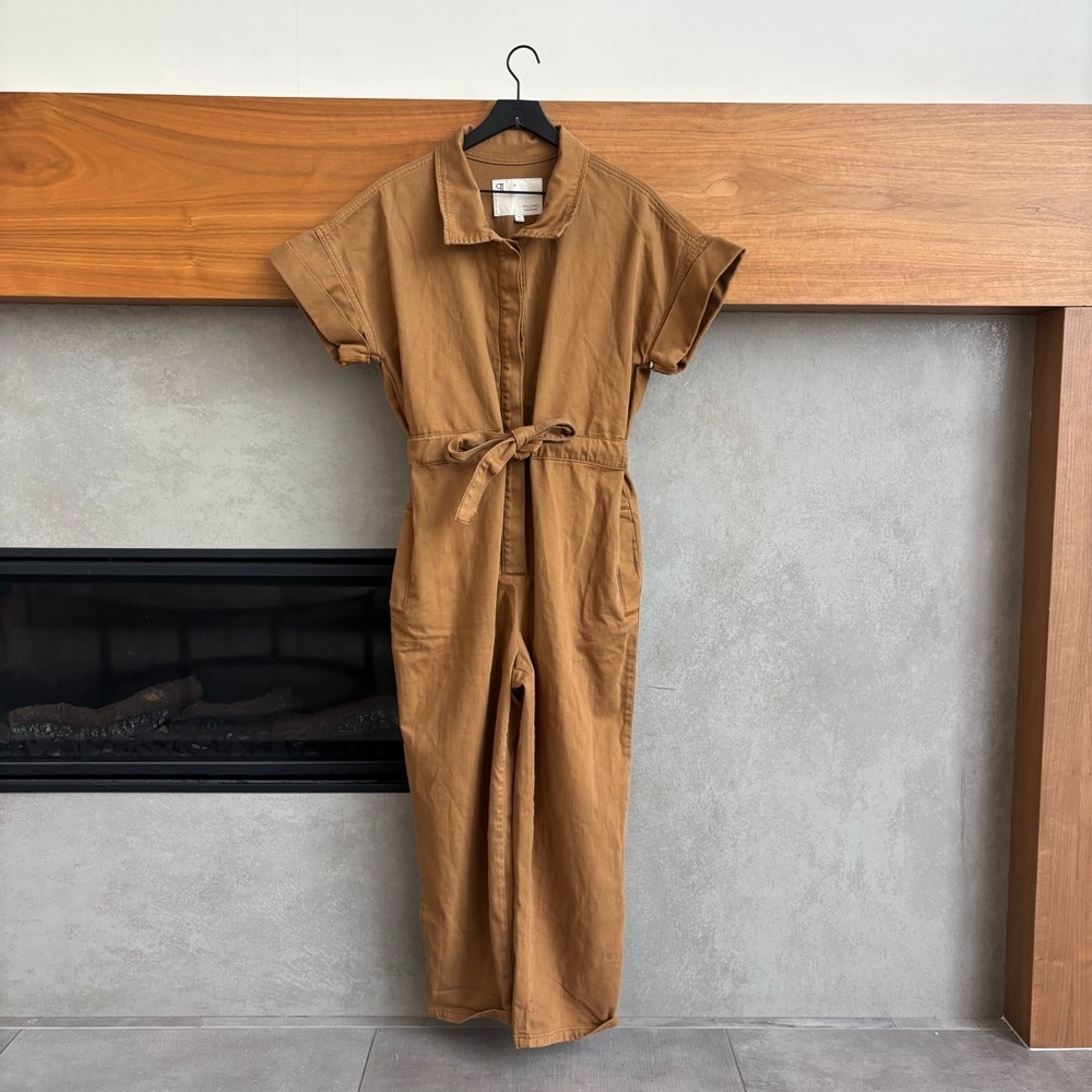 PILCRO Short-sleeve Wing Jumpsuit In Brown, Size M - Picture 4 of 16